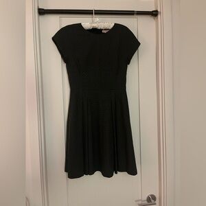 Grey and black wool velvet brooks brothers dress